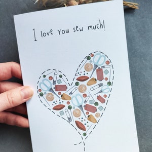 Love Pun Sewing Card Personalised Haberdashery Card Card For Mum Card For Anniversary Card For Friend image 4