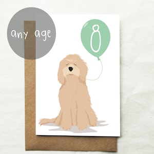 Personalisierte Cockapoo Hund Geburtstagskarte - Cockerpoo - Jede Alterskarte - Umweltfreundliche recycelte Karte - Karte für Sie