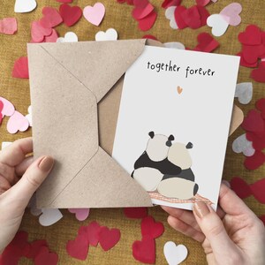Personalisierte Panda Jahrestag Karte - Hochzeit Verlobung Bär Karte - Für immer Zusammen - Umweltfreundliche Karte - Ehemann - Für Ihn