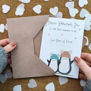Personalisierte Valentinstagskarte für Mama oder Papa - Von der Baby-Karte - Karte für Ihn - 1. Valentinstag Papa Mama - Eco-Recycled Karte
