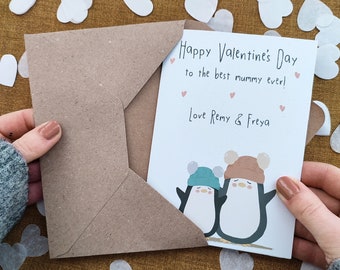 Personalised Valentines Card For Mummy or Daddy - From Baby Card - Card For Him - 1st Valentines Dad Mum - Eco Recycled Card