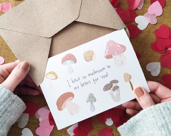 Mushroom Pun Card - Anniversary Card - Foodie Card - Birthday Card - Eco Recycled Zero Waste Card
