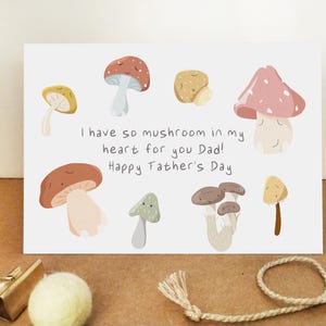 Pilz Wortspiel Vatertagskarte - Vegane Karte - Veggie Karte - Foodie Dad - Umweltfreundliche Karte - So Pilz in meinem Herzen für Dich