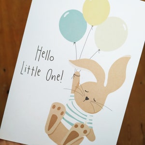 New Baby Bunny Card Eco Friendly Rabbit Card Congratulations Card New Arrival Card image 4