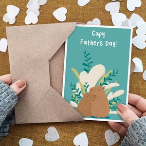 Capybara Vatertags Karte - Niedliche Wortspiel Karte - Karte für Papa - Lustige Karte für Papa