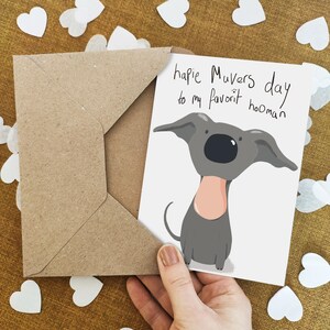 Carte de fête des mères drôle de chien - du chien - carte de maman de lévrier whippet - carte recyclée écologique