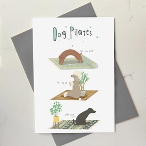 Carte Pilates chien drôle - Carte pour elle - Pilates Studio