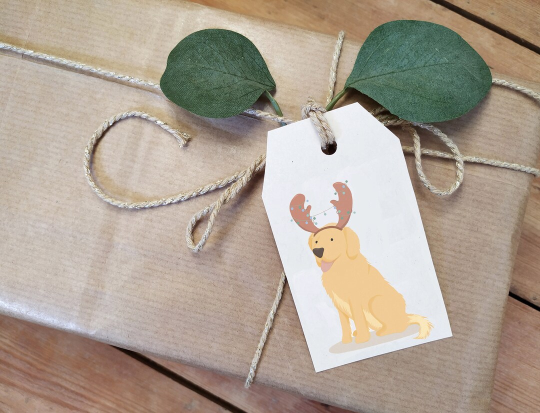 Golden Retriever Christmas Gift Tags Handmade Eco-friendly Labrador Pet ...