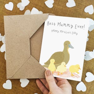 Carte personnalisée canards pour la fête des mères - pour une maman spéciale - de bébé - fils - fille - tout-petit - carte drôle de canetons