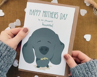 Dog Mother's Day Card - From the Dog - Dog Mum Card - Eco Recycled Card - Labrador - Black Dog