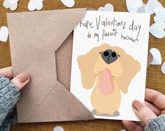 Cartão de Dia dos Namorados para Cachorro - Humano Favorito - Mãe/Pai de Cachorro