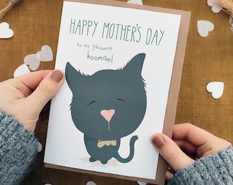 Cat Mother's Day Card - Personalised - From the Cat - Cat Mum Card - Eco Recycled Card