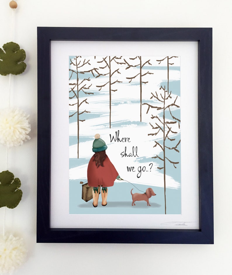 Where Shall We Go Print Mother's Day Gift Gift For Her Nursery Decor Explorer Print Winter Print image 1