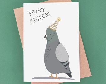 Party Pigeon Birthday Card - For Him