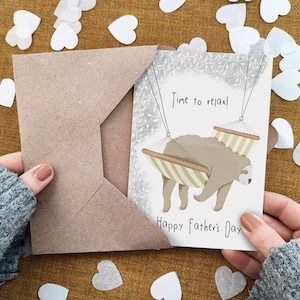 Carte de fête des pères paresseux - carte de hamac relaxant - jolie carte pour papa - carte de papa