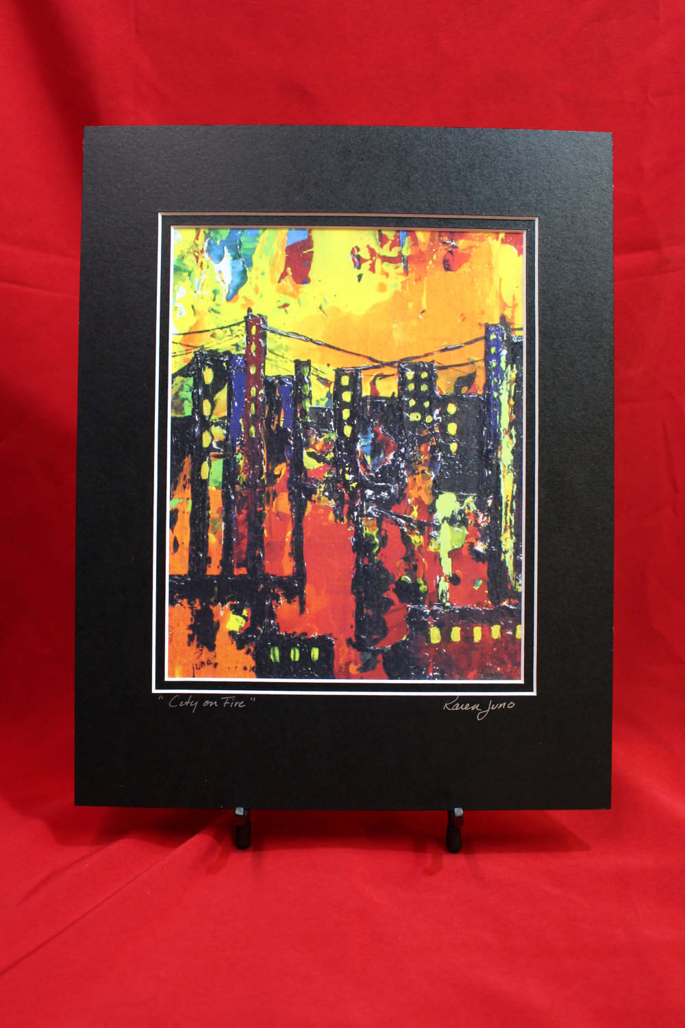 Abstract City Scape Urban Landscape Painting Fire In The Etsy