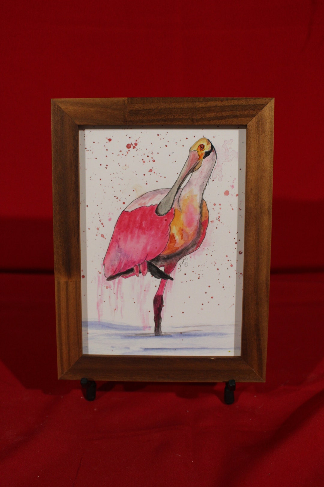 Roseate Spoonbill Watercolor Pen & Ink Giclée Print, Framed Spoonbill ...