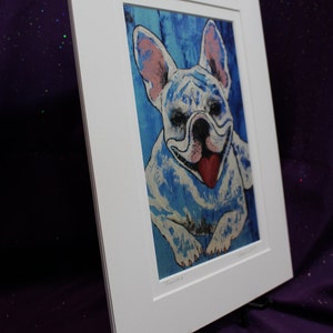 White French Bulldog 11 x 14 matted art print, french bulldog wall art. bulldog Painting, Dog gifts for her and him, Bulldog art image 3