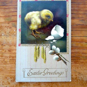 Easter Greetings Antique Postcard