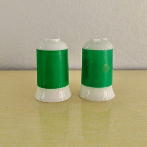 Vintage Bright Green Plastic Salt and Pepper Shakers