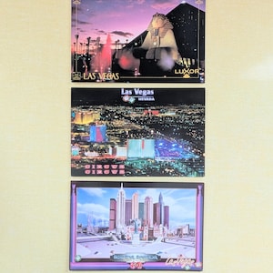 3er Set Vintage Las Vegas Hotel and Kasino Unbenutzte Postkarten