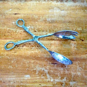 Vintage Silver Plate Serving Tongs
