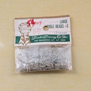 Vintage Long Gold or Silver Bugle Beads