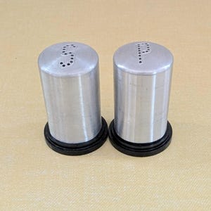 Vintage Small Aluminum Salt and Pepper Shakers