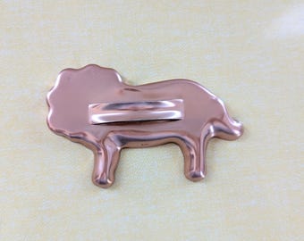 Cortador de galletas vintage de aluminio y cobre con forma de león