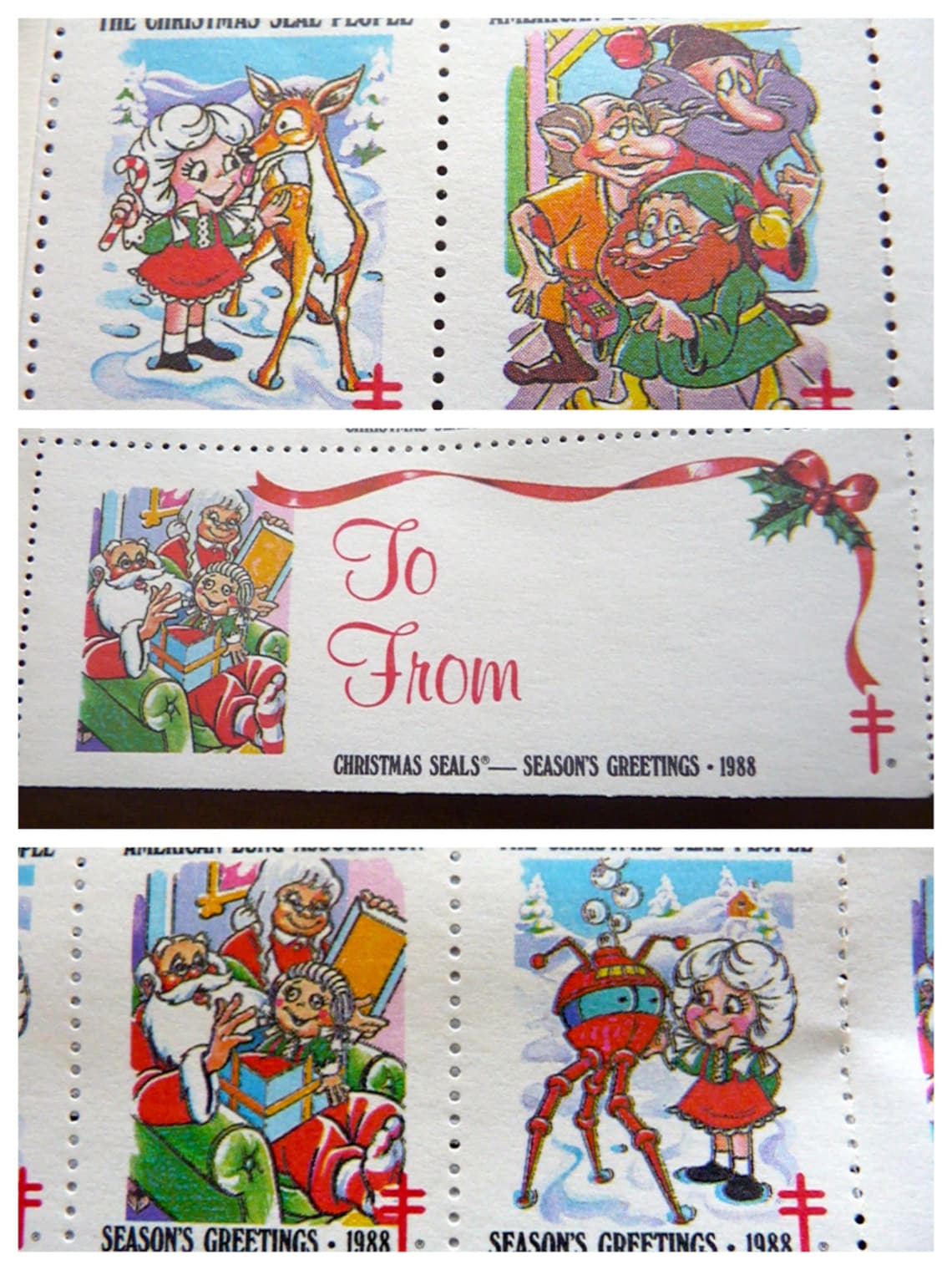 Vintage Christmas Seals Stamps From the American Lung Etsy