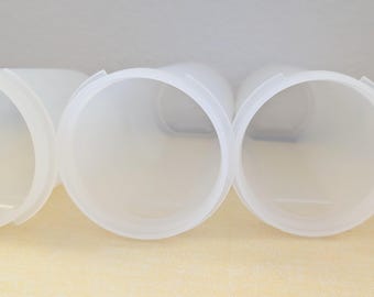 赤い蓋が付いた丸型タッパーウェア容器 3 個セット - Etsy 日本