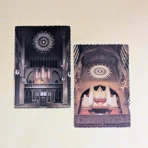 Cartes postales anciennes des orgues de la basilique-cathédrale Sainte-Marie de l'Assomption à Covington, Kentucky