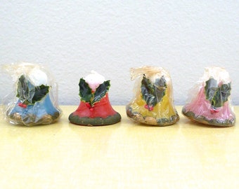 Vintage Christmas Bell Candles Peacock Brand