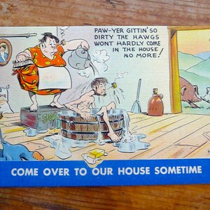 Vintage 1920&#39;s Low Brow, Country Humor Postcard