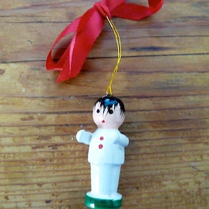 Vintage Wooden Doll Christmas Ornament