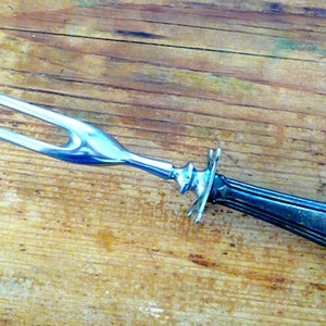 Vintage Serving Fork with Sterling Silver Handle