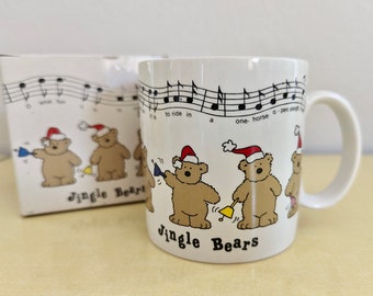 Vintage Jingle Bears Christmas Mug by RUSS