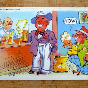 Vintage 1920&#39;s Bar Themed Postcard