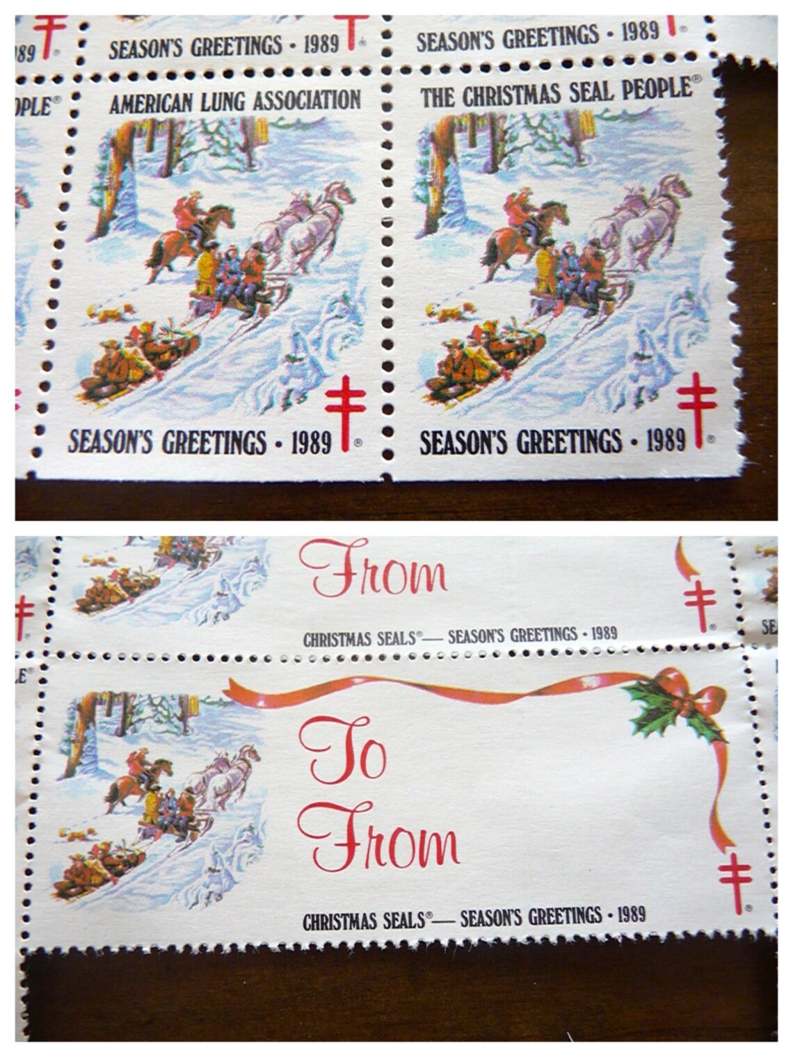 Vintage Christmas Seals Stamps From the American Lung Etsy