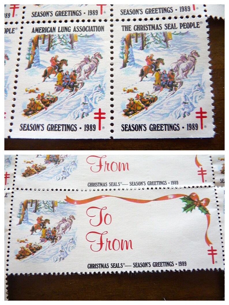 Vintage Christmas Seals Stamps From the American Lung Etsy