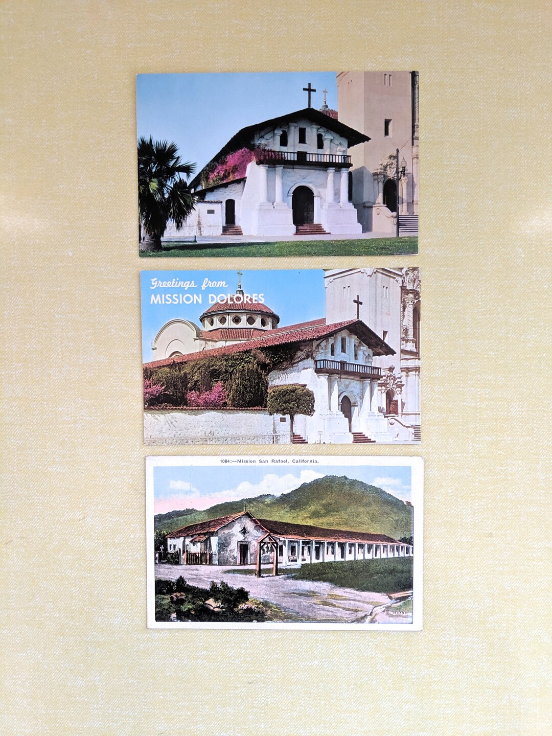 Three Vintage Unused California Mission Postcards Etsy