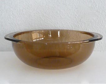 Vintage Pyrex Corning Bakeware Amber 2 Liter Casserole Dish with 2 handles