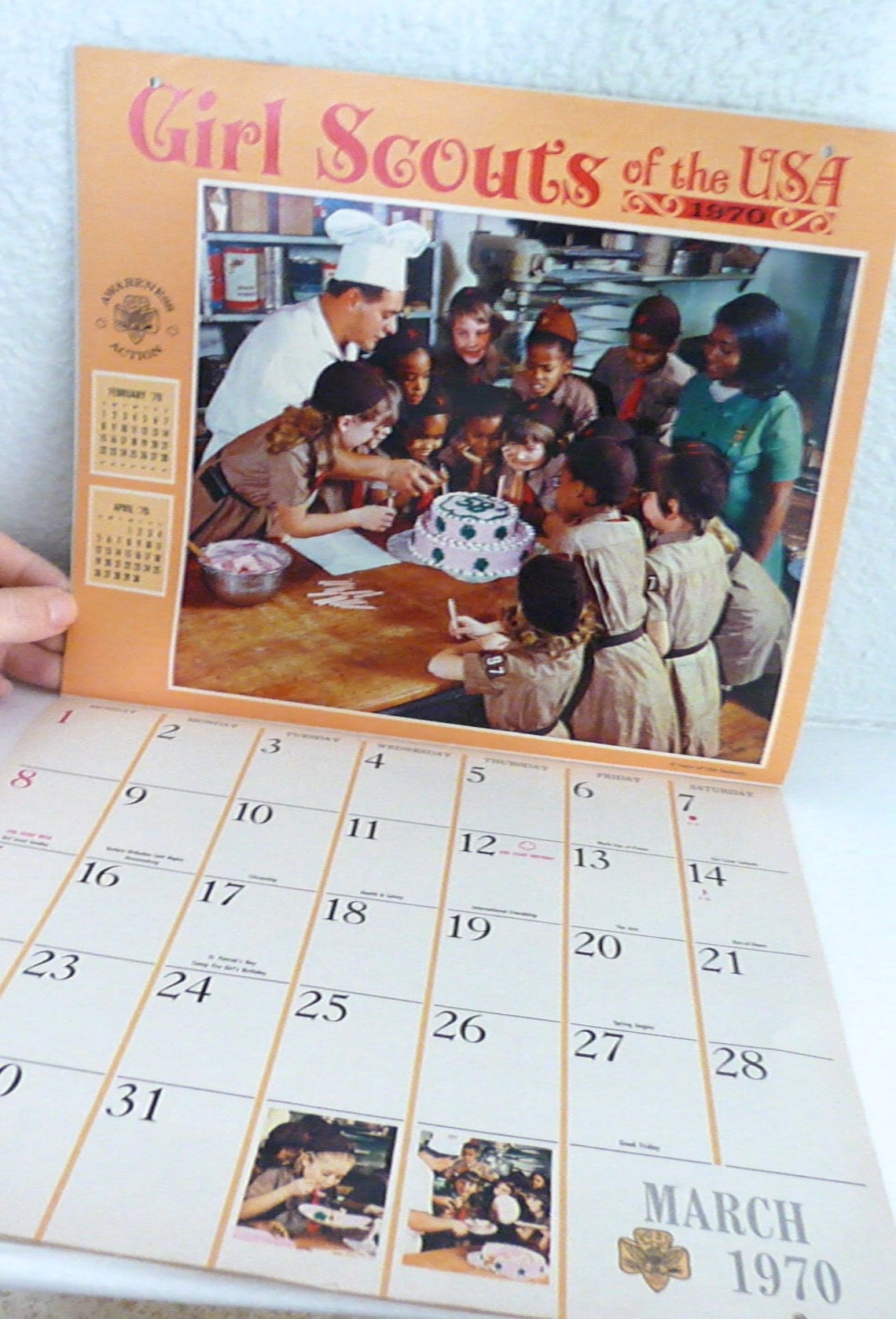 Vintage Girl Scout Calendar From 1970 Etsy