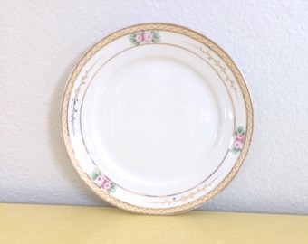 Vintage China Bread and Butter Plate with Pink Roses