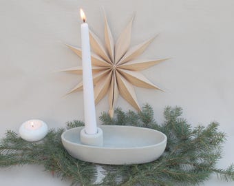 Kerzenhalter aus grauem Beton für Deine Weihnachtsdeko