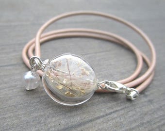 Dandelion bracelet, wish-granting bracelet, lucky charm bracelet, gift for girlfriend
