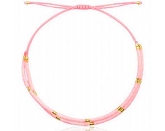 Freundschaftsarmband - Armband - rosa - gold - Geschenk