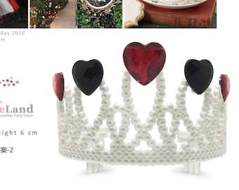 Queen of hearts crown | Red Heart Halloween Costume, Alice in Wonderland Crown, Red Queen Headband, Halloween Cosplay