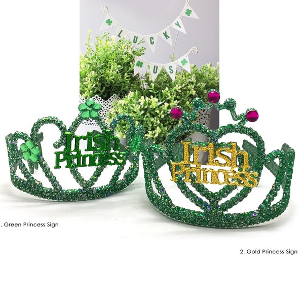 St' Patrick's day costume tiara | St' Paddy's green sparkle crown St' Patty's Day Kid Craft Irish Princess symbol tiara