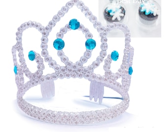 Frozen Costume elsa Tiara | Frozen birthday theme party dress up crown Halloween dress-up tiara Disney princess party Adult to child crown